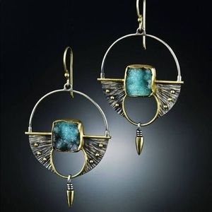 Blue/Green Boho Gemstone Earrings